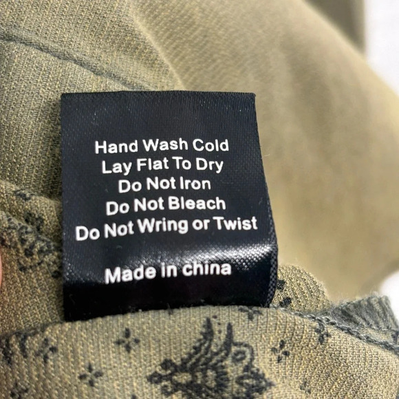 POL western button up Paisley M Olive Green women’s snap cowgirl - Picture 7 of 9